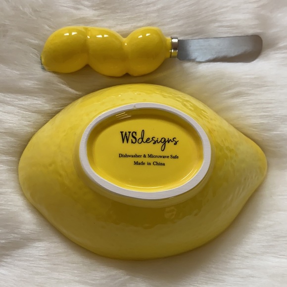 Lemon dip bowl and spreader - Picture 2 of 4